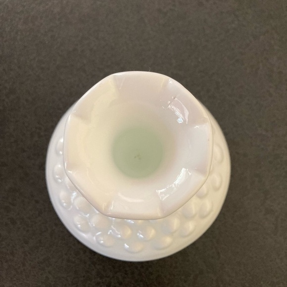 Fenton Hobnail Milk Glass Candlestick Holder 3 in. tall. Vintage Excellent shape - Picture 2 of 3